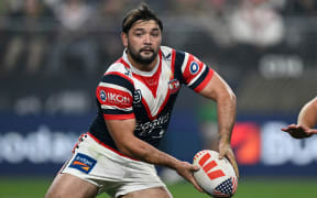 Brandon Smith of the Roosters. Sydney Roosters v Brisbane Broncos at Allegiant Stadium, Las Vegas.