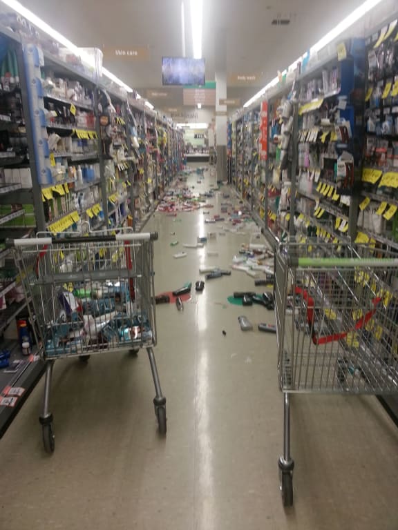 Countdown supermarket in Paraparaumu near Wellington after the quake.