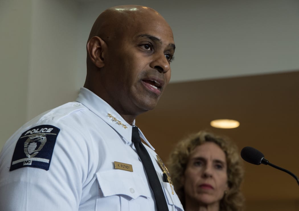Charlotte-Mecklenburg police chief Kerr Putney and  mayor Jennifer Roberts