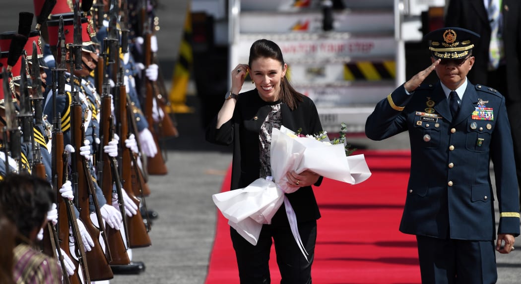 Prime MInister Jacinda Ardern arriving in the Philippines for the East Asia summit.
