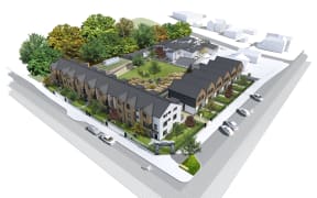 An architectural sketch of the Cohousing project