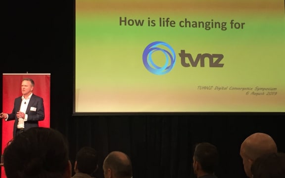 TVNZ chief executive Kevin Kenrick telling the TUANZ conference how convergences has changed the game.