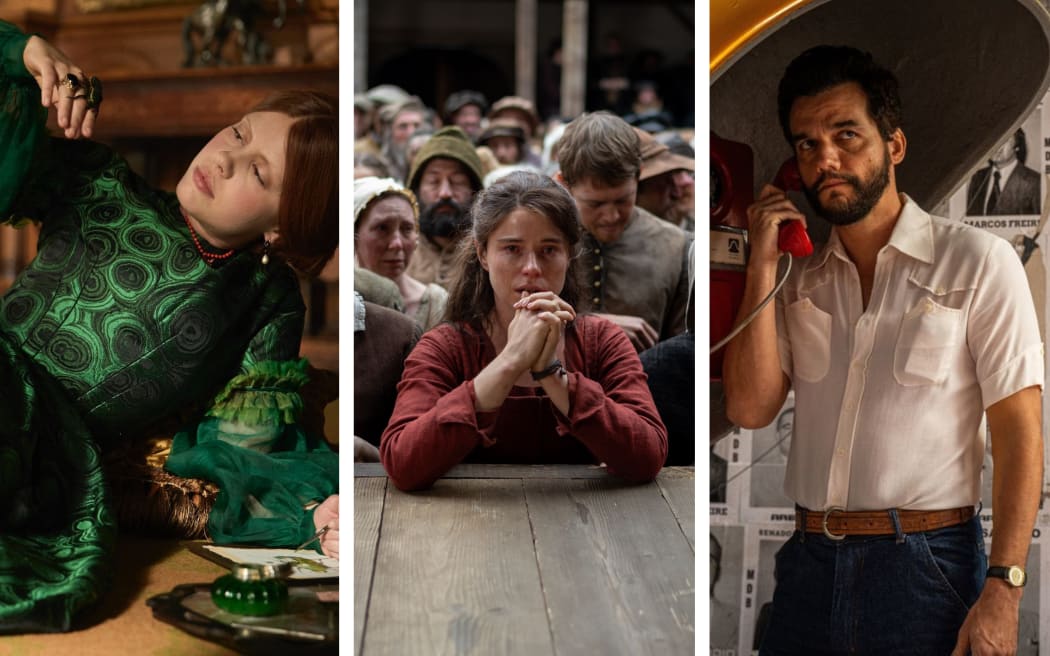 Stills from various contenders for Oscars 2026 awards.