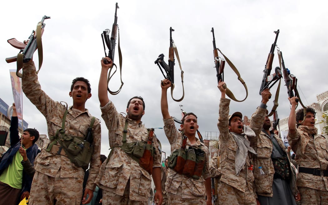 Supporters of the Shi'ite Houthi movement in Sanaa.