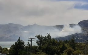 A fire at Corsair Bay near Lyttleton.