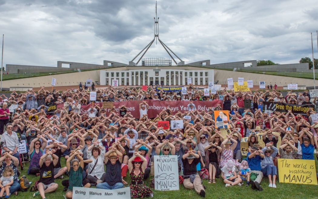 A protest in Canberra