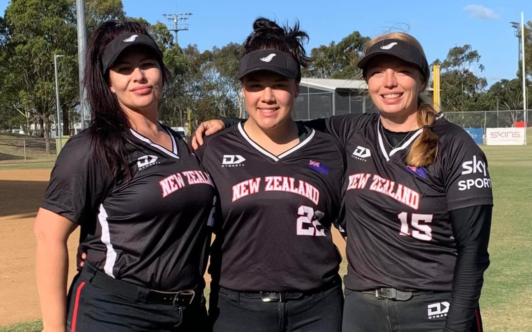 Members of the Bromhead family playing for New Zealand together, from left Kyla, Tyarn and Rebecca.