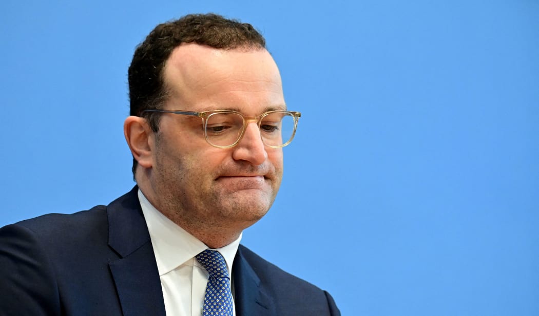 German's health minister Jens Spahn at a media conference where he issued a warning to get a Covid-19 vaccine. Berlin, 22 November 2021