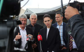 Ministers Stuart Nash (at back), Damien O’Connor, Prime Minister Jacinda Ardern met with agriculture industry leaders in Hawke's Bay.