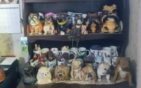 Marea Faigan's ceramic bulldog collection