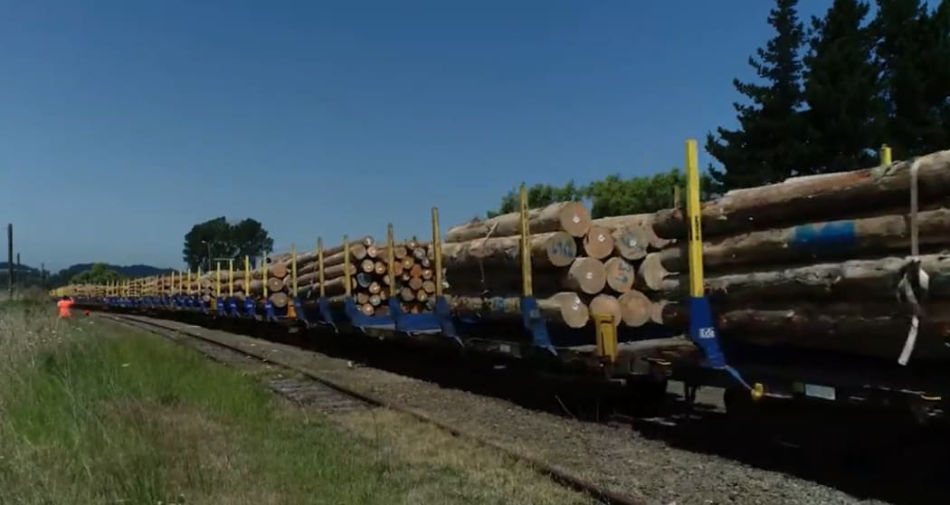 KiwiRail Wairoa to Napier line carrying logs.
