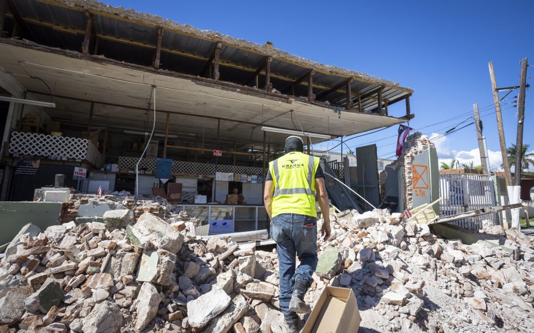 A view of damages at Guanica town after 6.4-magnitude earthquake hit Puerto Rico on January 7, 2020.