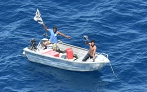 One of the small boats located by RNZAF P-3K2 Orion aircrew.