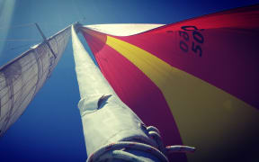 Scoundrel under gennaker.