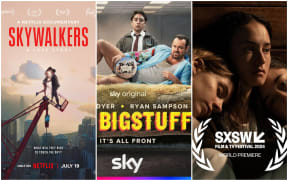 Images of movie and TV posters.