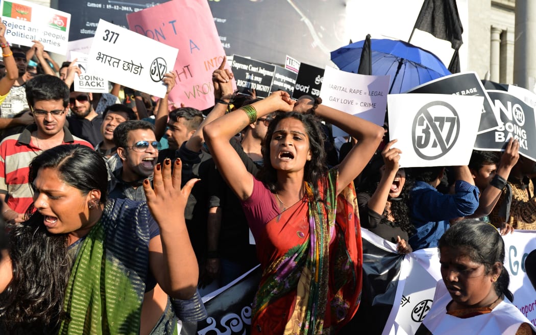 Protestors outside the Supreme Court after the latest ruling.