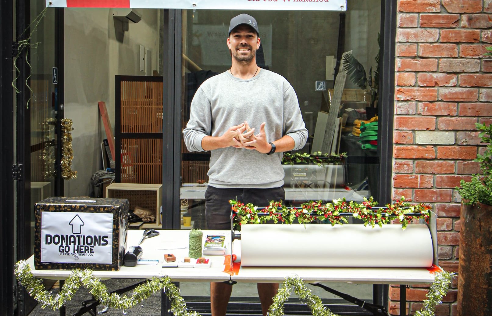 Morgan Williams at his Wreal Wrapping booth