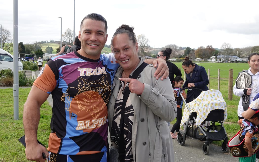 Homegrown heroes Dhcamad Armstrong with former world boxing champion Daniella Smith, both Kaikohe-born and bred.