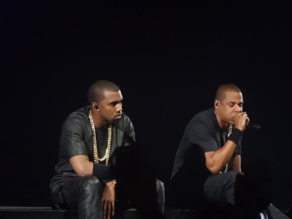 Jay Z performing with Kanye West