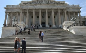 Members of the House departing for the weekend after a series of critical votes at the US Capitol 12 June 2015 in Washington, DC.