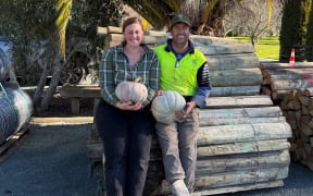 Dansy and Greg Coppell of Repost, in Tasman after the floods.