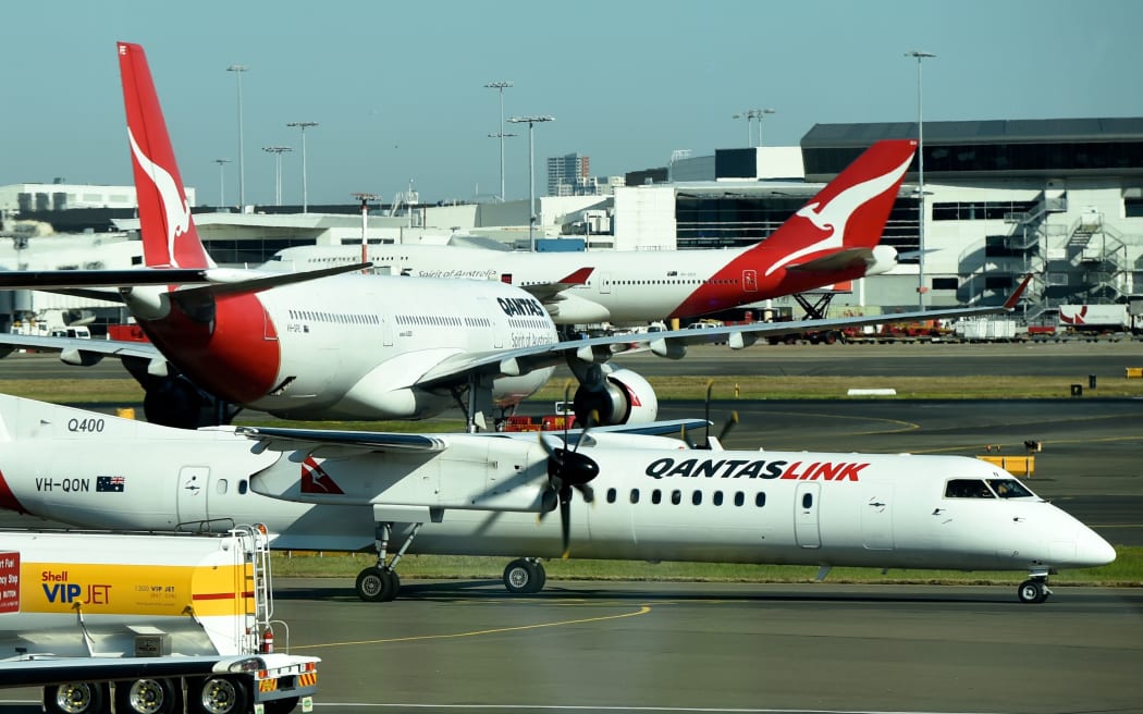 Qantas planes at Sydney Airport.