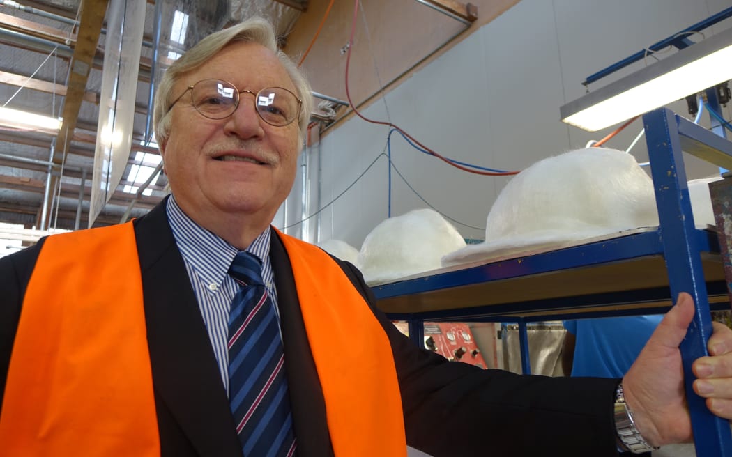 Intelligent Communities Forum co-founder John Jung visits Pacific Helmets in Whanganui.