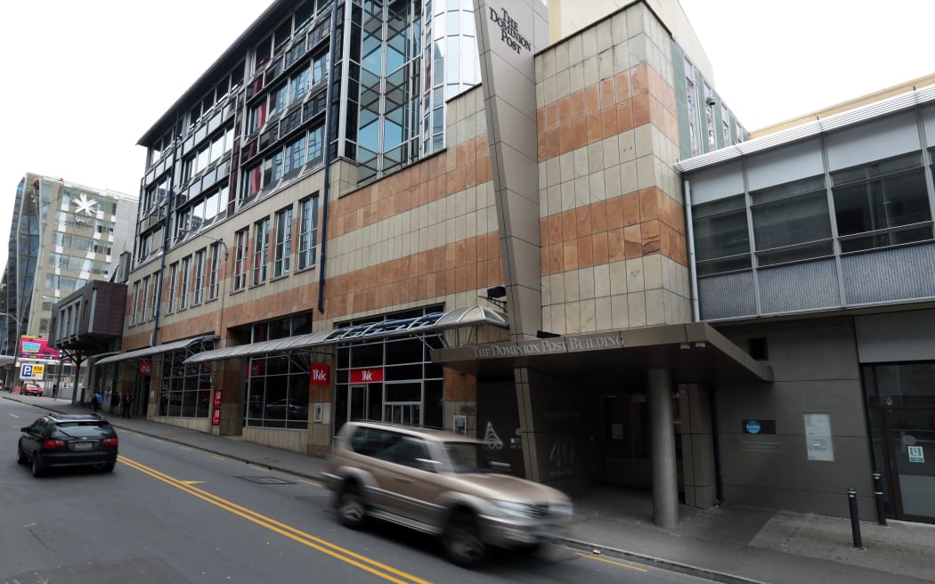 160614. Photo Diego Opatowski / RNZ. Eartquake prone building. The Dominion Post Building.