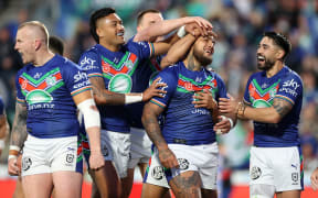 Addin Fonua-Blake scores a try during the NRL Semi Final match between the New Zealand Warriors and Newcastle Knights.