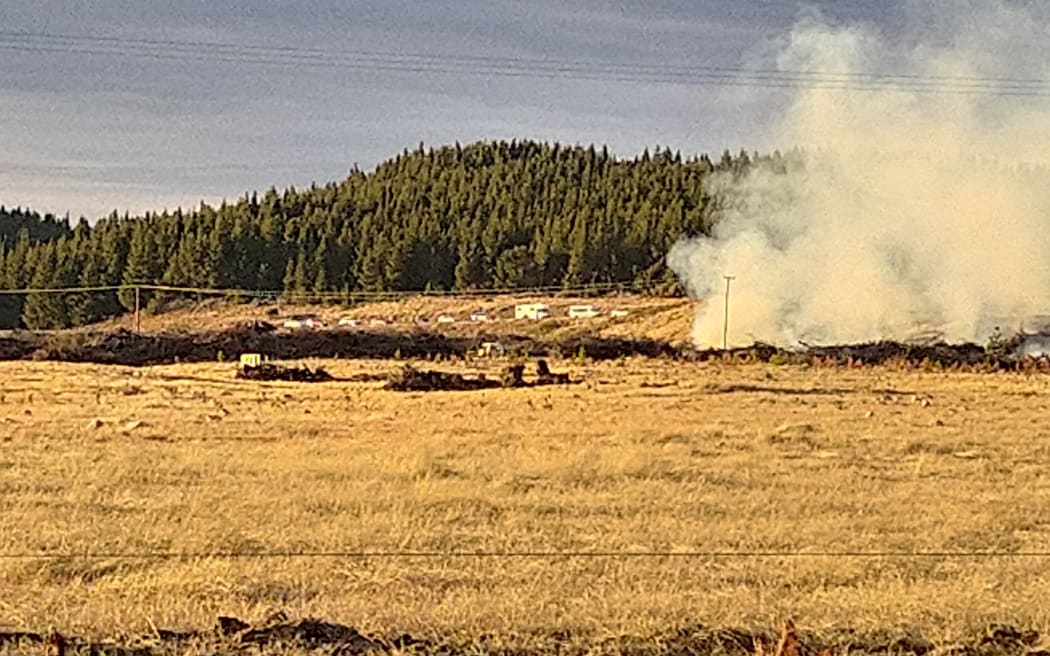 Evacuations were carried out in the Pukaki area, after flames spread across hectares of grass and scrub on Monday 22 July, 2024.
