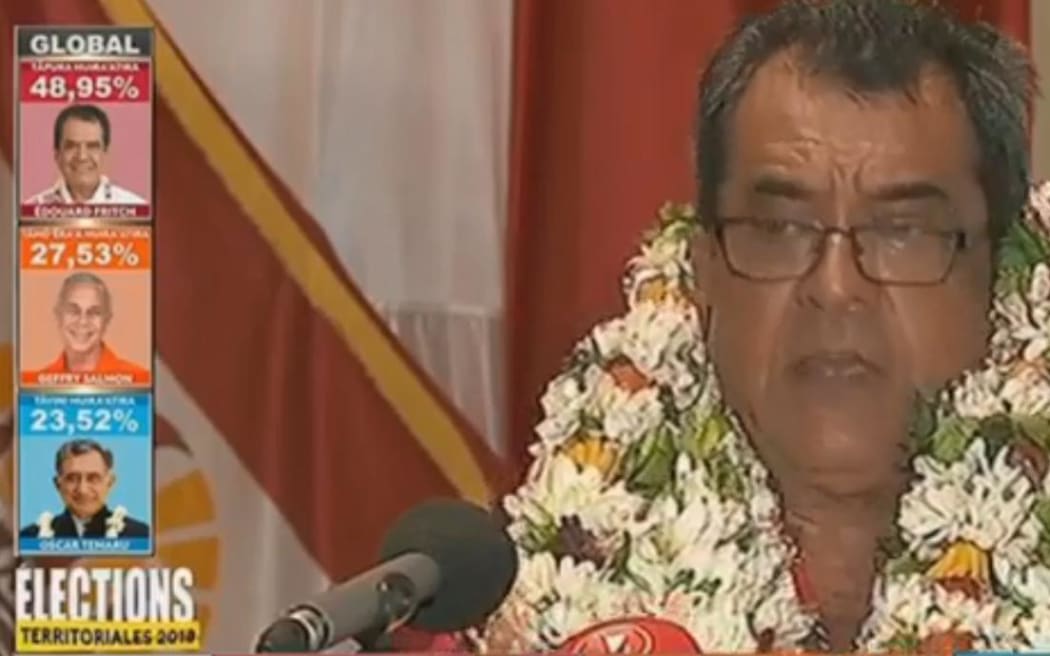 Edouard Fritch in victory speech