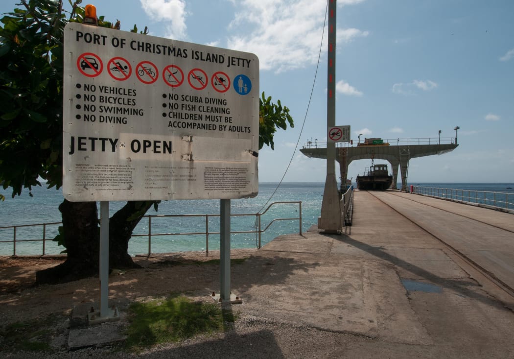 A file photo of the jetty on Christmas Island (August 2013)
