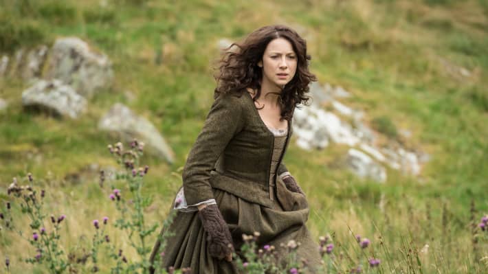Outlander, season 2, episode 1, starring Caitriona Balfe as Claire.