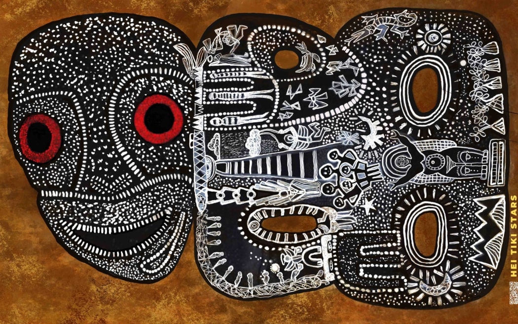 The painting, Hei Tiki - For the Love of Our Ancestors, is currenting showing in New York City