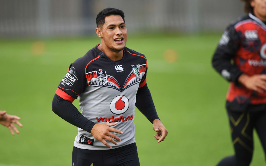 Roger Tuivasa-Sheck during a Warriors training session