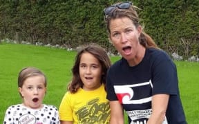 Janine Nillesen and fellow volunteers at a street clean-up event in Māngere Bridge