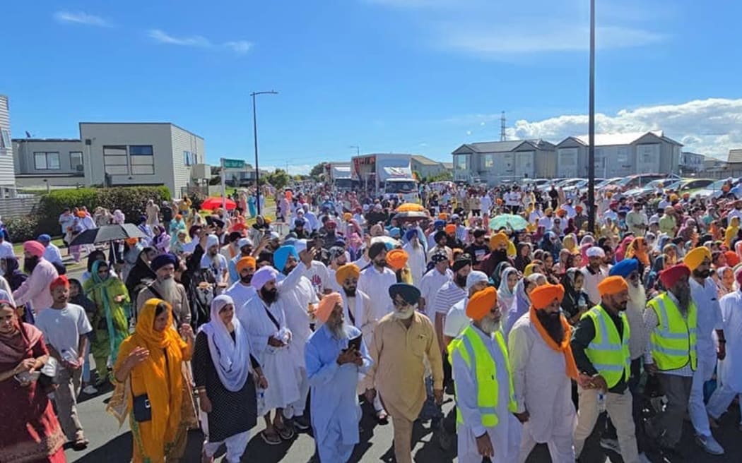 The Sikh community in Auckland and Rotorua took out street processions called nagar kirtan recently, during which devotees sang hymns from the Guru Grath Sahib, the Sikh holy book.