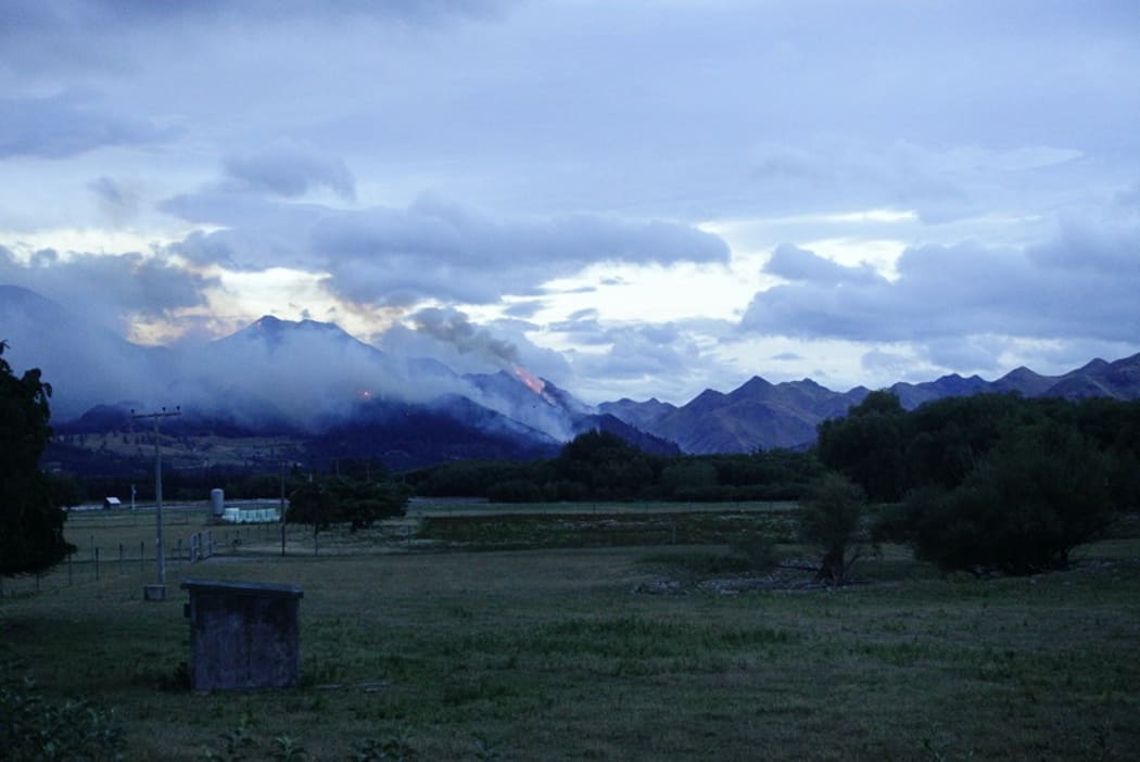 The fire has burned across a section of hills near Hanmer Springs.