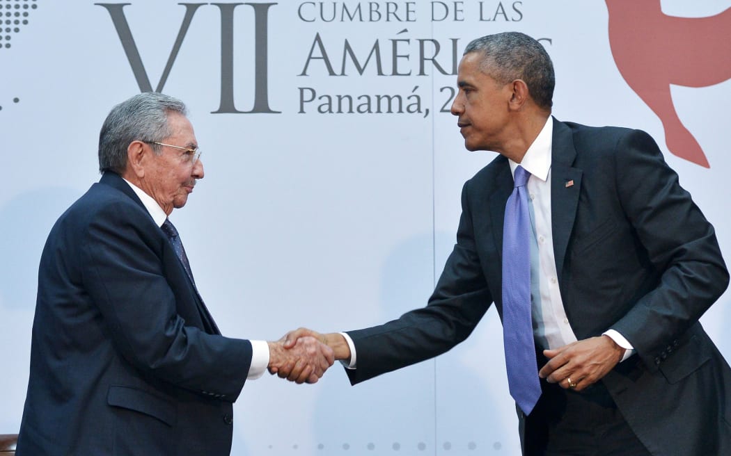 The meeting on the fringes of the Summit of the Americas was the first formal talk between the two countries' leaders in half a century.