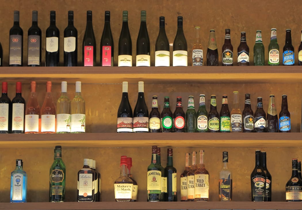 Melbourne Australia - april 26, 2014 bottle display at a bar