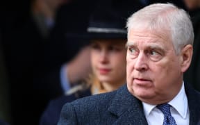 Britain's Prince Andrew, Duke of York leaves after attending for the Royal Family's traditional Christmas Day service at St Mary Magdalene Church in Sandringham in eastern England, on December 25, 2023. (Photo by Adrian DENNIS / AFP)