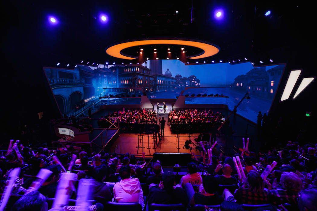 The wraparound screens at the Blizzard Arena.