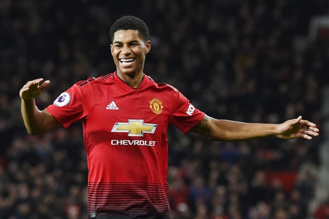 File photo of Manchester United's English striker Marcus Rashford.