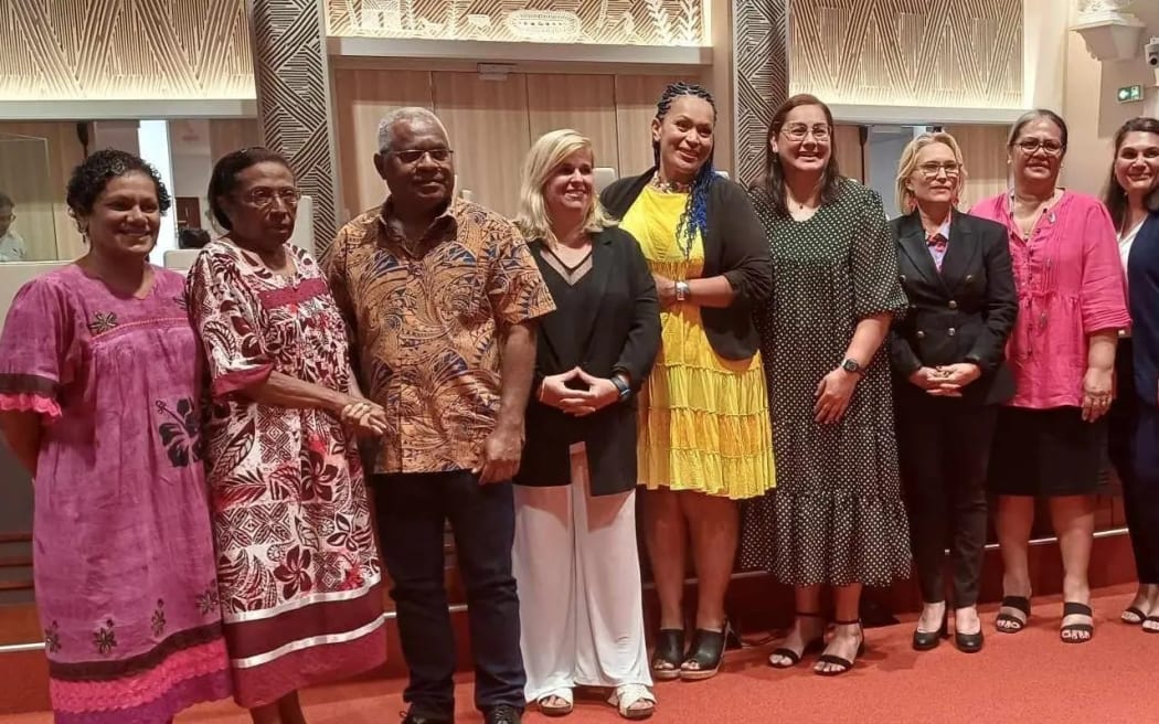 The new bureau of New Caledonia’s Congres including its newly-elected President Veylma Falaéo – PHOTO RRB