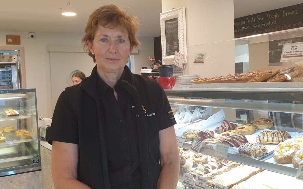 Copenhagen Bakery  owner Donna Thomsen in Christchurch - upset at harewood Rd cycleway plans