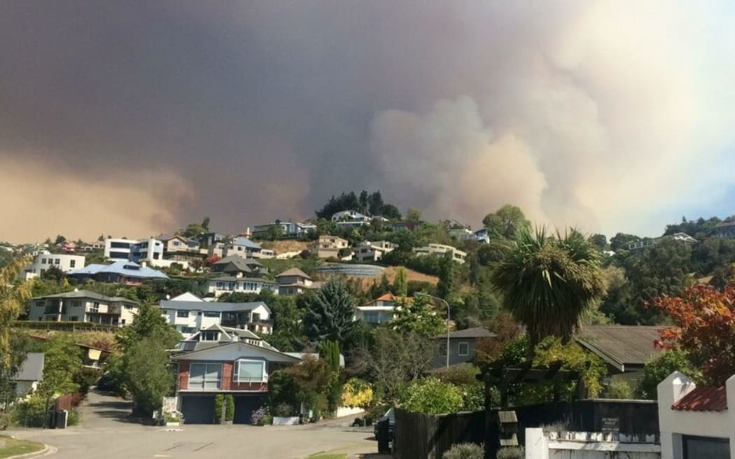 The smoke from the huge fire on the Port Hills is overshadowing much of the city.