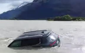 The tourists' were able to get out of the car, which was carried off by the Dart River about midday on Saturday 9 November, 2024.