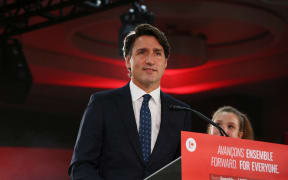 Canada's Prime Minister and Liberal Party Leader Justin Trudeau delivers his victory speech