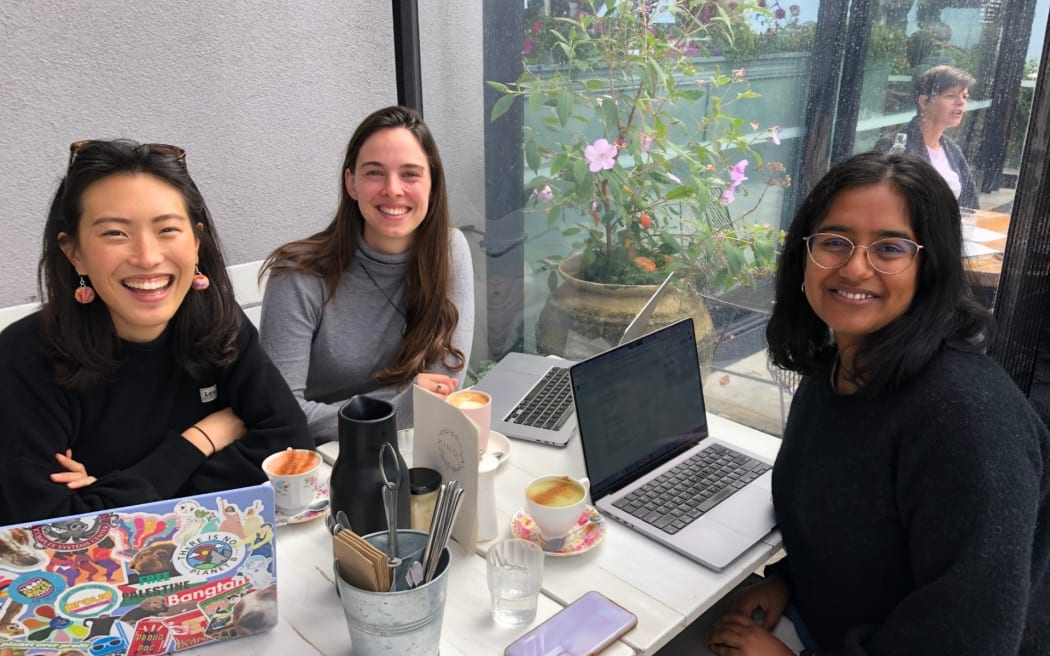 Team_weekly_sync_at_Kind_cafe_Morningside_Emily_Mabin_Sutton_Jenny_Sahng_and_Dhanya_Herath