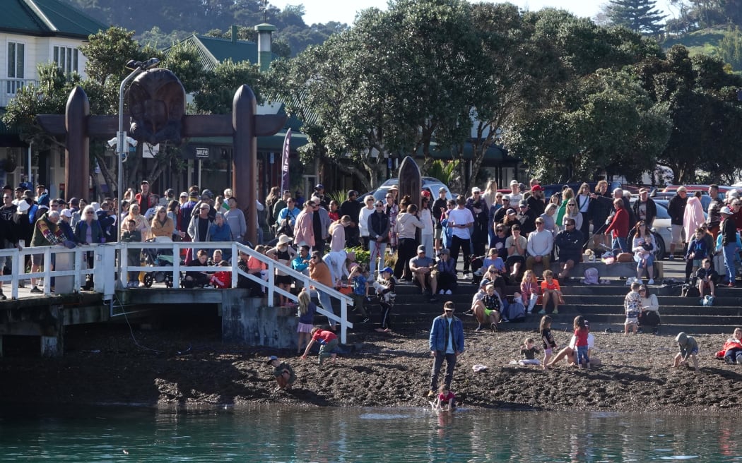 Spectators line Russell’s historic waterfront for the Manu Masters.